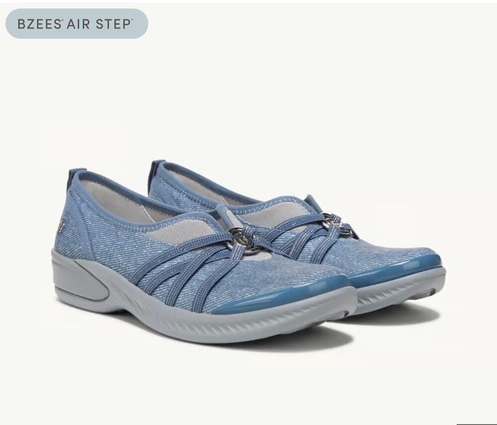 LifeStride Bzees Air Step Washed Denim Slip On Shoes, Size 9